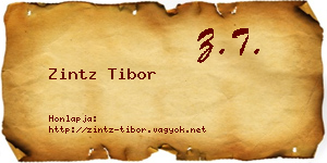 Zintz Tibor névjegykártya
